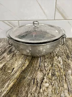 Vintage  Hammered Aluminum Covered Bowl With For  PYREX 2 Qt Handled Bowl USA • $16