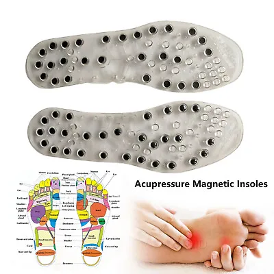 Magnetic Massage Shoe Insoles Acupressure Foot Therapy Reflexology Pain Relief • £9.98