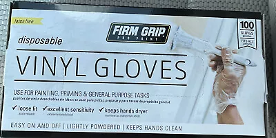 FIRM GRIP Pro Paint Disposable Vinyl Gloves ( 100 Gloves ) Latex Free 13690 Glov • $14.77