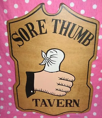 Vintage Pub Sign Wooden Sore Thumb Tavern • $16.97