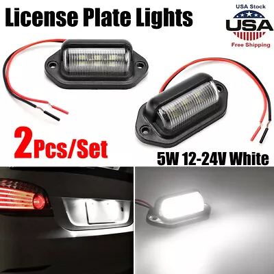 2X Universal LED License Plate Tag Light Lamp White For Truck SUV Trailer RV Van • $7.99