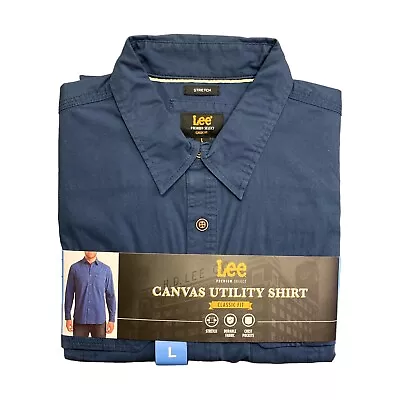 Lee Men's Premium Select Classic Fit Canvas Utility Button Down Shirt • $22.99