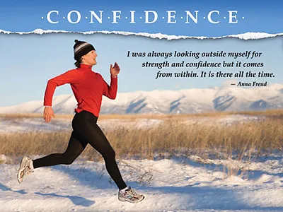 Running CONFIDENCE Woman Running Winter Motivational Inspirational 18x24 POSTER • $17.99