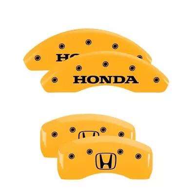 MGP Caliper Covers Set Of 4 Yellow Finish Black Honda / H Logo • $289