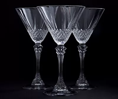 Set Of 3 Cristal D'Arques Longchamp Clear Martini Glasses 7 7/8  • $85