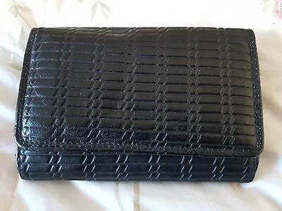 Fabretti Black Textured Leather Purse Wallet • £4.50