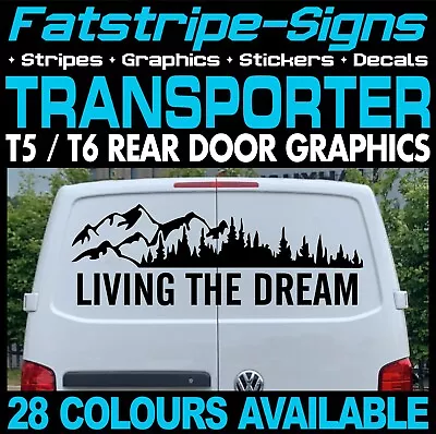 To Fit VW TRANSPORTER T5 T6 LIVING THE DREAM STICKERS GRAPHICS VAN CAMPERVAN • $27.38