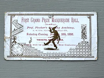 Antique 1880 Invitation Masquerade Ball Costume Contest St. Louis MO Vintage Q13 • £18.99