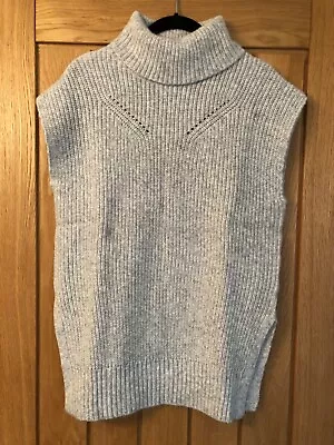 £10 • Buy Nobody's Child Grey Knitted Roll Neck Tabard / Vest, Size 8