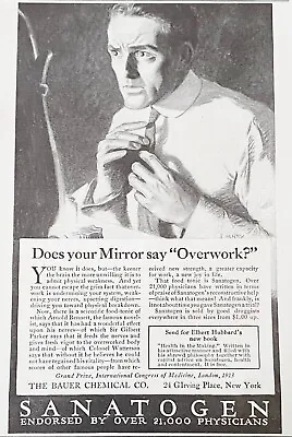 1914Print Ad SANATOGEN Bauer Chemical Quackery Cure-All Tonic~Overworked Man Pic • $12.95