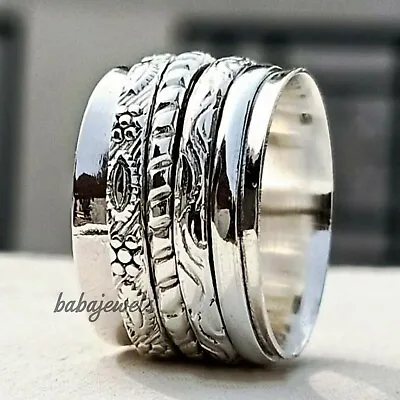 Spinner Ring 925 Sterling Silver Ring Meditation Ring Handmade Gift Jewelry A96 • $9.86