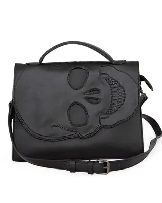 £30 • Buy BANNED Apparel Black Gothic Punk Emo Skull Flap Tenebris Shoulder Bag Handbag