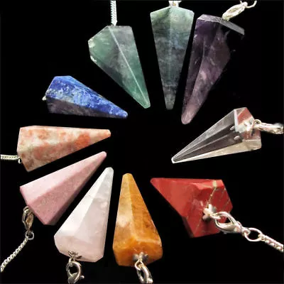 Crystal Gemstone Point Dowsing Pendulum Scrying Dowser • £4.95