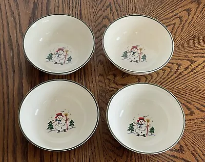 Set Of 4 Pfaltzgraff Snow Village 6 1/8” Soup/Cereal Bowls • $14.79