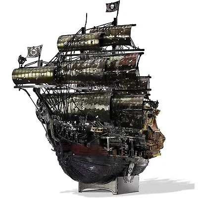 3D Puzzles Metal Queen Anne's Revenge Pirate Ship Model Handmade Building Toys • £37.91