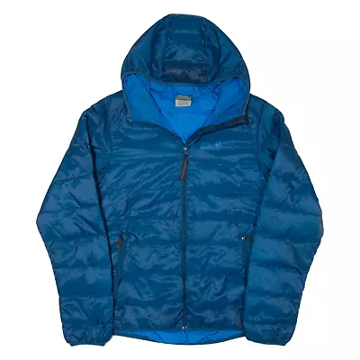 JACK WOLFSKIN Mens Puffer Jacket Blue Hooded M • £62.99