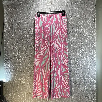 Lilly Pulitzer Women XS Georgia May Palazzo Pink Playa Pull On Pants Rayon • £28.82