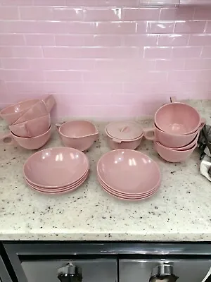 Vintage Marcrest Melmac Mauve Pink Dishes Set Of 8 Cups 8 Bowls & Sugar/ Creamer • $15.99