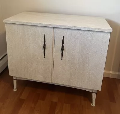 Vintage Mid Century Retro White Gray Formica Sideboard Cabinet Buffet Dinette • $349.99