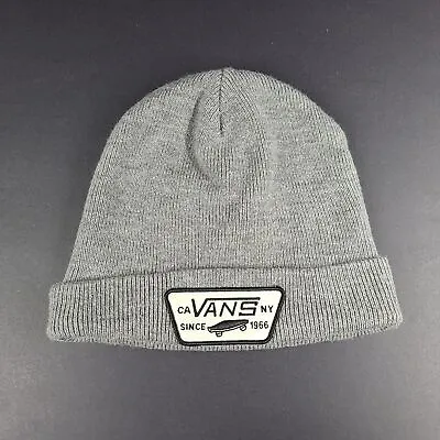 Vans Off The Wall Unisex Milford Beanie Large Patch Hat Gray One Size • $12.74