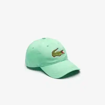 Lacoste Logo Baseball Cap Green Oversized Croc Hat Mens • £26.99