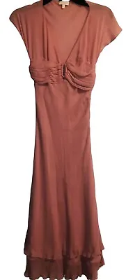 Valentino Roma Made In Italy 100% Silk Long Maxi Pink Dress Vintage 40 4 • $184.99