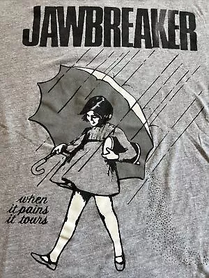 Vtg Jawbreaker ‘When It Pains It Tours’ Morton Salt Girl Umbrella Shirt Medium • $39.99