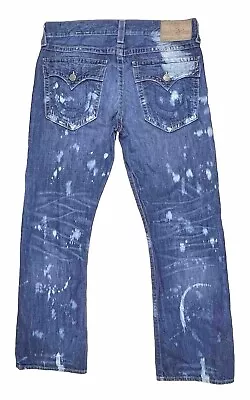 TRUE RELIGION Ricky  Flap Pocket Distressed  Jeans Sz 36x33 ~Fast Ship • $34.99