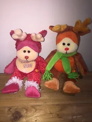 Beanie Boo X 2 Reindeers Christmas Russ Stuffed Toys Children Ho Ho  • $27