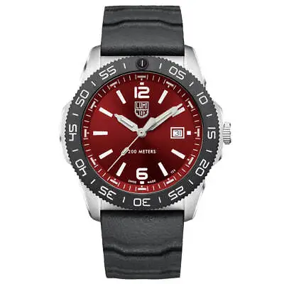 Luminox Sea Pacific Diver Men's Watch Crimson Red Dial Black Rubber Strap 3135 • $349.89