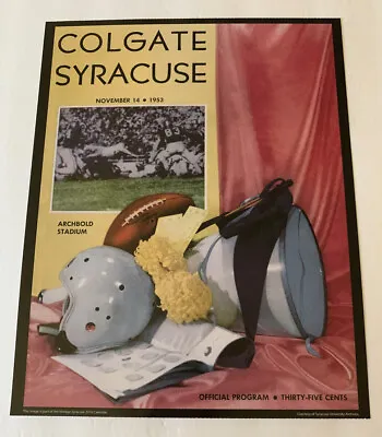 $19.53 • Buy Syracuse Orange V Colgate Raiders Football 1953 Program Poster Print 14”x11”