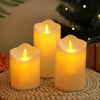 £6.19 • Buy 1/2/3Pcs LED Flameless Pillar Candles Flickering Battery Operated Candle Lights