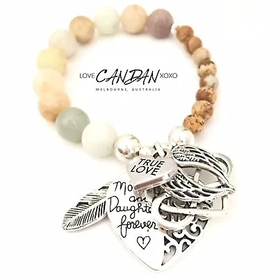 Mother Mum Daughter Friendship True Love Infinity Heart Angel Charm Bracelet ❤️ • $31.95