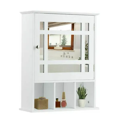 Bathroom Cabinet Mirror Door Storage Wall Mounted Organizer Adjustable 3 Shelves • $39.49