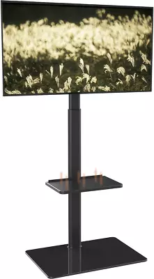 Universal Floor TV Stand With Swivel Mount For 19 To 42 Inch LCD LED TV 2 Black • £80.36