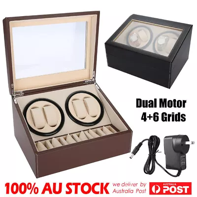 4+6 Watch Winder Box Automatic Rotation Leather Watch Display Storage Case New@ • $70.29