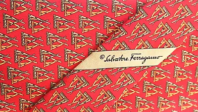 SALVATORE FERRAGAMO MEN'S TIE RED/GEOMETRIC Width: 3.75  Length: 58  • $21.98