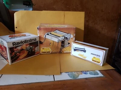 $49.99 • Buy Vintage MARCATO Atlas  150 Pasta Machine + 2 Extra Attachments Made In Italy 
