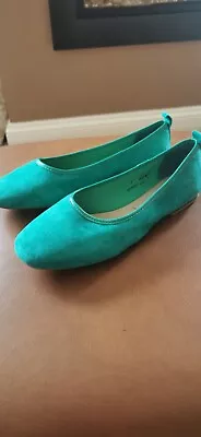 Fab Quality  M&S  Insolia Butter Soft Jade Suede Ballet Shoes Size 7 NEW Mrp £35 • £19.99