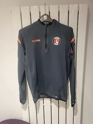 Mens Charlton Athletic 1/4 Zip Football Pullover Size Small Training Sweat Top • £10