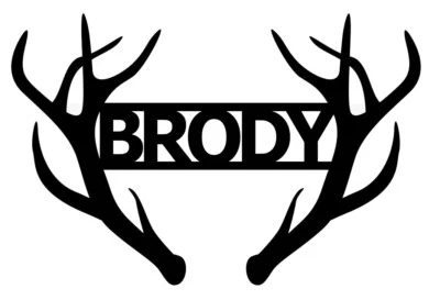 Antler Monogram Personalised Wooden Laser Cut Name Signs • $25