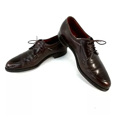 Mens Vintage Stetson Brown Genuine Leather Oxford Split-Toe Shoes US 7.5 B • $109.99