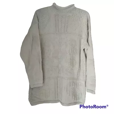 Vintage A Knitch Above Knitted 100% Cotton Heart Design Cottagecore Sweater • $25