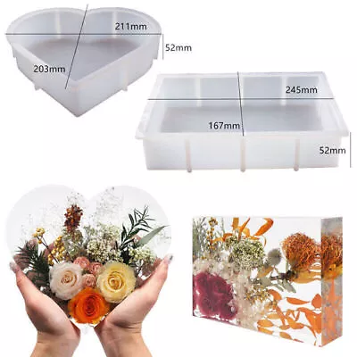 DIY Silicone Mother's Day Resin Mold Epoxy Craft Mould Rectangle Or Love Shape • $10.82