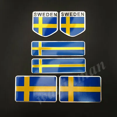 6pcs Sweden Flag Car Emblem Badge Gift Saab Motorcycle Gas Tank Decal Sticker • $13.90