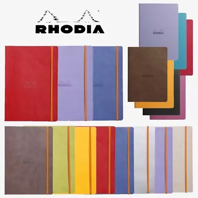 Rhodia Rhodiarama Italian Leatherette Softcover Vellum Paper Notebooks A4 A5 B5 • £21.99