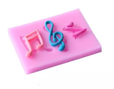 Musical Notes Silicone Mould For Sugar Craft Fondant Cake Decorating Baking  • £4.75