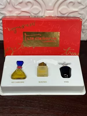 Liz Claiborne Miniature Boxed Collection Vivid Realities Perfume Gift Set Of 3  • $30