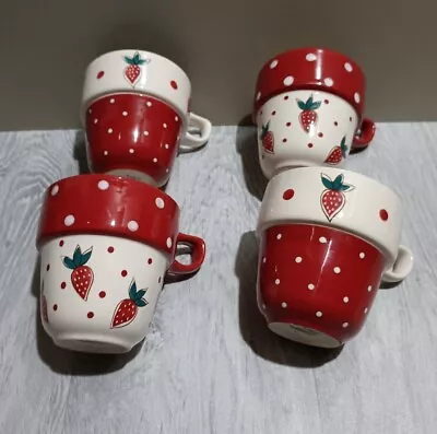 Marks And Spencers Stackable Mugs Coffee Tea  X 4. Retro  Code 8853 • £12.99