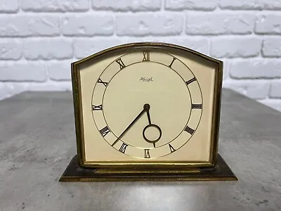 Vintage 1950's Rare Brass Desk Clock Kienzle Germany Desigh By Heinrich Möller • $422.91